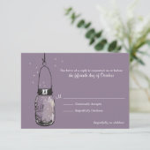 RSVP Card Fireflies & Mason Jar Kaartje (Staand voorkant)