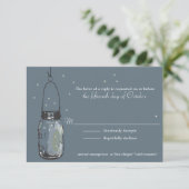 RSVP Card Fireflies & Mason Jar Kaartje (Staand voorkant)