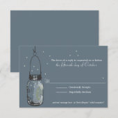 RSVP Card Fireflies & Mason Jar Kaartje (Voorkant / Achterkant)