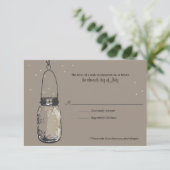 RSVP Card Fireflies & Mason Jar Kaartje (Staand voorkant)