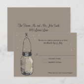 RSVP Card Fireflies & Mason Jar Kaartje (Voorkant / Achterkant)