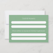 RSVP Card Floral Cross Christening Sage Green (Achterkant)
