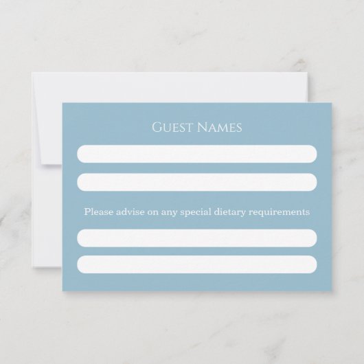 RSVP Card Floral Cross Christening Sky Blue (Achterkant)