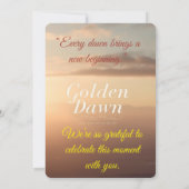 RSVP Card – Golden Dawn | Elegant Sunrise New Year (Achterkant)