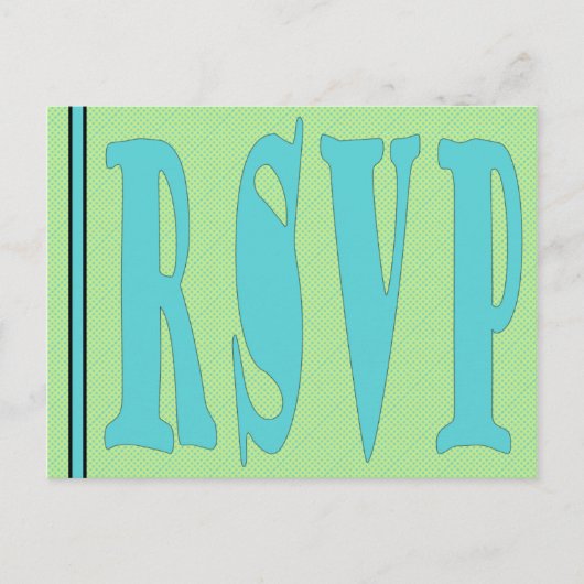 RSVP Card-GreenAqua Uitnodiging Briefkaart (Voorkant)