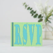 RSVP Card-GreenAqua Uitnodiging Briefkaart (Staand voorkant)
