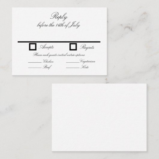 RSVP Card Informatiekaartje (Voorkant / Achterkant)