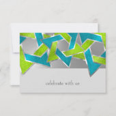 RSVP Card Limoen Turquoise Star van David Any Colo Kaart (Voorkant)