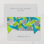 RSVP Card Limoen Turquoise Star van David Any Colo Kaart (Voorkant / Achterkant)