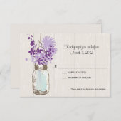 RSVP Card Mason Jar en vuurvliegjes (Voorkant / Achterkant)