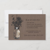 RSVP Card Mason Jar en vuurvliegjes (Voorkant)