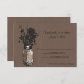 RSVP Card Mason Jar en vuurvliegjes (Voorkant / Achterkant)