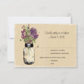 RSVP Card Mason Jar en Wildflowers (Voorkant)