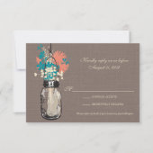 RSVP Card Mason Jar en Wildflowers (Voorkant)