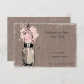 RSVP Card Mason Jar en Wildflowers (Voorkant / Achterkant)