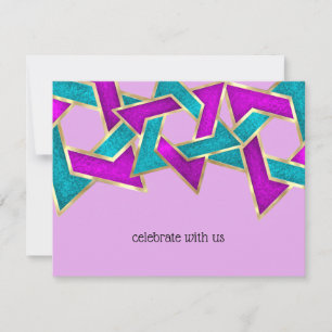 RSVP Card Paars Turquoise Star van David Kaart