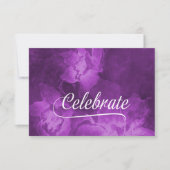 RSVP Card Paarse Waterverf Flowers (Voorkant)
