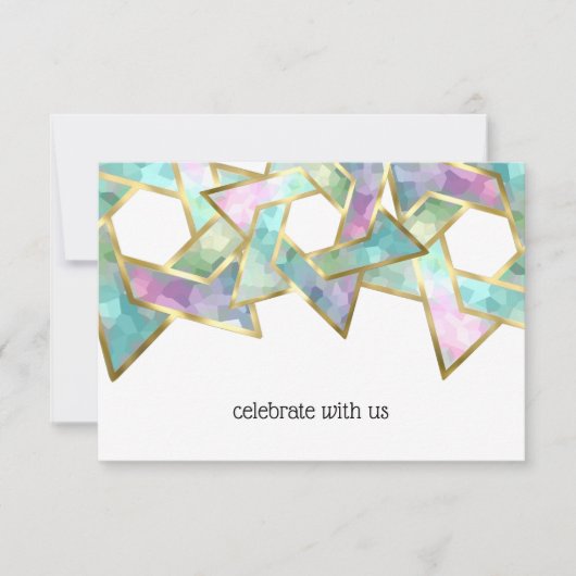 RSVP Card Pastel Star van David Kaart (Voorkant)