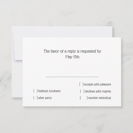 RSVP Card Pastel Star van David Kaart (Achterkant)