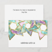 RSVP Card Pastel Star van David Kaart (Voorkant / Achterkant)