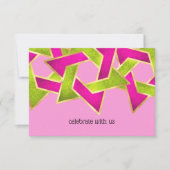 RSVP Card Pink Green Star van David Kaart (Voorkant)
