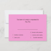 RSVP Card Pink Green Star van David Kaart (Achterkant)