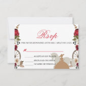 RSVP Card Quinceanera Red Charra Watercolor  Bedankkaart (Voorkant)