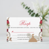 RSVP Card Quinceanera Red Charra Watercolor  Bedankkaart (Staand voorkant)