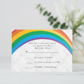 RSVP Card Rainbow Gay Wedding Kaart (Staand voorkant)