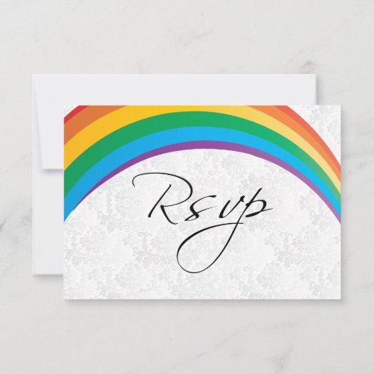 RSVP Card Rainbow Gay Wedding Kaart (Achterkant)
