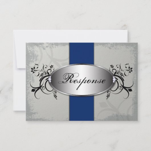 RSVP Card Royal Blue Slate Gray (Voorkant)