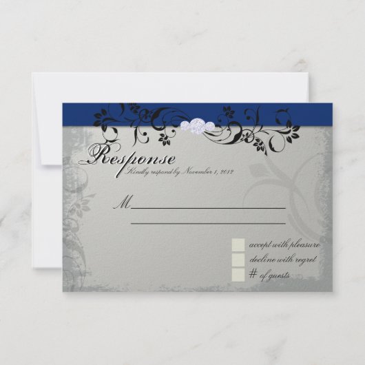 RSVP Card Royal Blue Slate Gray (Achterkant)