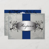 RSVP Card Royal Blue Slate Gray (Voorkant / Achterkant)