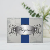 RSVP Card Royal Blue Slate Gray Kaartje (Staand voorkant)