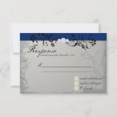 RSVP Card Royal Blue Slate Gray Kaartje (Achterkant)
