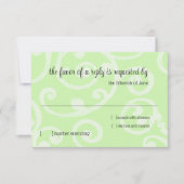 RSVP Card Scroll Pattern Green (Voorkant)
