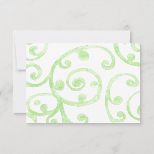 RSVP Card Scroll Pattern Green (Achterkant)