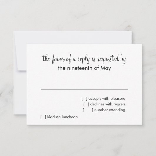 RSVP Card Scroll Pattern Oranje (Voorkant)