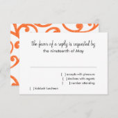 RSVP Card Scroll Pattern Oranje (Voorkant / Achterkant)