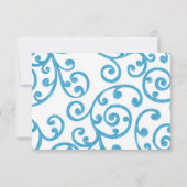 RSVP Card Scroll Pattern Turquoise (Achterkant)