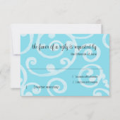 RSVP Card Scroll Pattern Turquoise (Voorkant)
