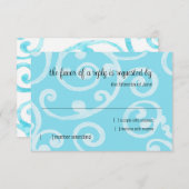 RSVP Card Scroll Pattern Turquoise (Voorkant / Achterkant)