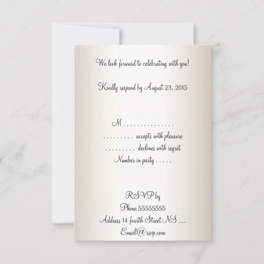 RSVP Card Silver Kaart (Achterkant)