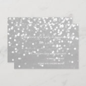 RSVP Card - Sparkling Wedding Grijs Zilver (Voorkant / Achterkant)