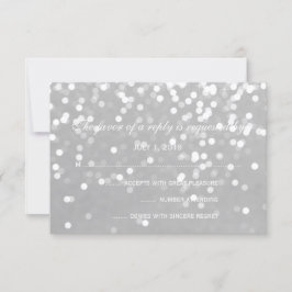 RSVP Card - Sparkling Wedding Grijs Zilver Kaartje