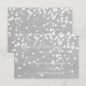 RSVP Card - Sparkling Wedding Grijs Zilver Kaartje (Voorkant / Achterkant)
