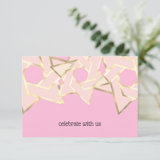 RSVP Card Spure Gold Star van David Kaart (Staand voorkant)