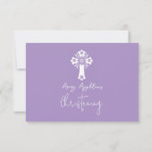 RSVP Card Style 1 Bloemen Kruisdoop Lila (Achterkant)