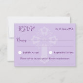 RSVP Card Style 2 Bloemen Kruisdoop Paarse (Voorkant)