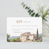 RSVP Card Waterverf Cote d'Azur France Riviera Kaart (Staand voorkant)